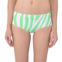 Green Zebra Vibes Animal Print  Mid-waist Bikini Bottoms by ConteMonfrey