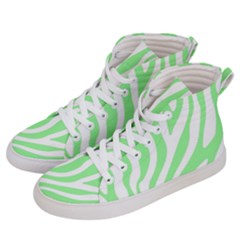 Green Zebra Vibes Animal Print  Women s Hi-top Skate Sneakers by ConteMonfrey