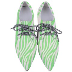 Green Zebra Vibes Animal Print  Pointed Oxford Shoes