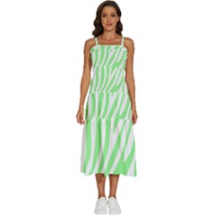 Green Zebra Vibes Animal Print  Sleeveless Shoulder Straps Boho Dress by ConteMonfrey
