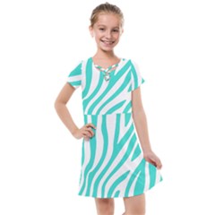 Blue Zebra Vibes Animal Print   Kids  Cross Web Dress by ConteMonfrey
