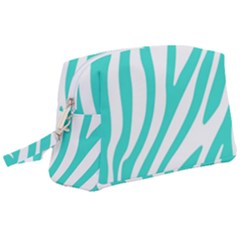 Blue Zebra Vibes Animal Print   Wristlet Pouch Bag (large) by ConteMonfrey