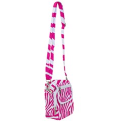 Pink Fucsia Zebra Vibes Animal Print Shoulder Strap Belt Bag by ConteMonfrey