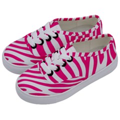 Pink Fucsia Zebra Vibes Animal Print Kids  Classic Low Top Sneakers by ConteMonfrey