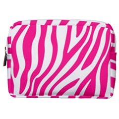 Pink Fucsia Zebra Vibes Animal Print Make Up Pouch (medium) by ConteMonfrey