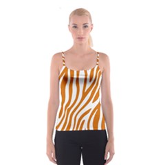 Orange Zebra Vibes Animal Print   Spaghetti Strap Top by ConteMonfrey