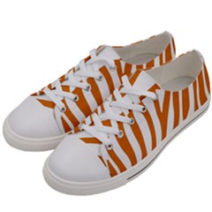 Orange Zebra Vibes Animal Print   Women s Low Top Canvas Sneakers by ConteMonfrey