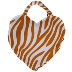 Orange Zebra Vibes Animal Print   Giant Heart Shaped Tote by ConteMonfrey