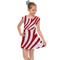 Red Zebra Vibes Animal Print  Kids  Cap Sleeve Dress by ConteMonfrey