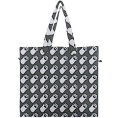 Grey And White Little Paws Canvas Travel Bag by ConteMonfrey
