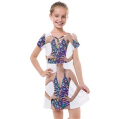 Leafs And Floral Print Kids  Cross Web Dress by BellaVistaTshirt02