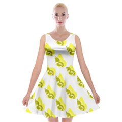 Yellow Butterflies On Their Own Way Velvet Skater Dress by ConteMonfrey