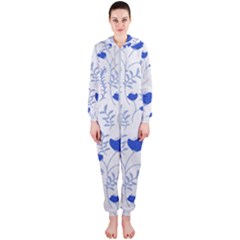 Blue Classy Tulips Hooded Jumpsuit (ladies) by ConteMonfrey
