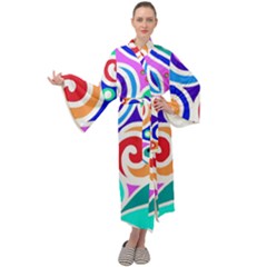 Crazy Pop Art - Doodle Circles   Maxi Velvet Kimono by ConteMonfrey