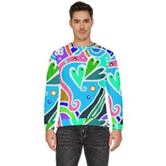 Crazy Pop Art - Doodle Hearts   Men s Fleece Sweatshirt