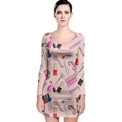 Manicure Long Sleeve Bodycon Dress by SychEva