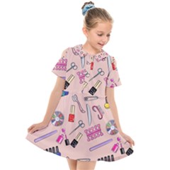Manicure Kids  Short Sleeve Shirt Dress by SychEva