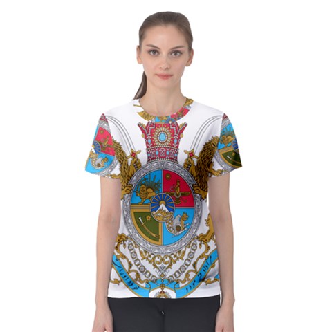 Imperial Coat Of Arms Of Iran, 1932-1979 Women s Sport Mesh Tee by abbeyz71