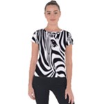 Animal Cute Pattern Art Zebra Short Sleeve Sports Top 