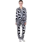 Animal Cute Pattern Art Zebra Casual Jacket and Pants Set
