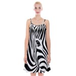 Animal Cute Pattern Art Zebra Spaghetti Strap Velvet Dress