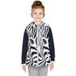 Animal Cute Pattern Art Zebra Kids  Hooded Puffer Vest