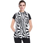 Animal Cute Pattern Art Zebra Women s Puffer Vest