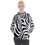 Animal Cute Pattern Art Zebra Women s Hooded Pullover