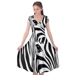 Animal Cute Pattern Art Zebra Cap Sleeve Wrap Front Dress by Amaryn4rt