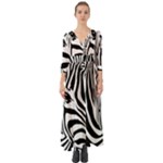 Animal Cute Pattern Art Zebra Button Up Boho Maxi Dress