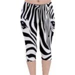 Animal Cute Pattern Art Zebra Velvet Capri Leggings 