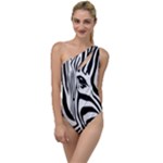 Animal Cute Pattern Art Zebra To One Side Swimsuit