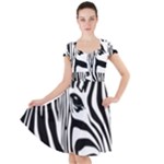 Animal Cute Pattern Art Zebra Cap Sleeve Midi Dress