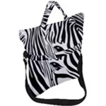 Animal Cute Pattern Art Zebra Fold Over Handle Tote Bag
