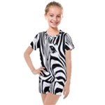 Animal Cute Pattern Art Zebra Kids  Mesh Tee and Shorts Set