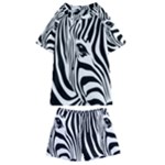 Animal Cute Pattern Art Zebra Kids  Swim Tee and Shorts Set