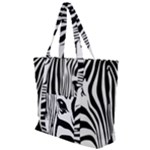 Animal Cute Pattern Art Zebra Zip Up Canvas Bag