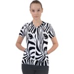Animal Cute Pattern Art Zebra Short Sleeve Zip Up Jacket