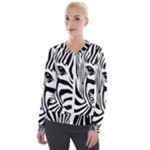 Animal Cute Pattern Art Zebra Velvet Zip Up Jacket
