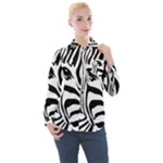 Animal Cute Pattern Art Zebra Women s Long Sleeve Pocket Shirt