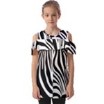 Animal Cute Pattern Art Zebra Fold Over Open Sleeve Top