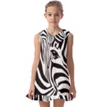 Animal Cute Pattern Art Zebra Kids  Pilgrim Collar Ruffle Hem Dress