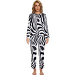 Animal Cute Pattern Art Zebra Womens  Long Sleeve Lightweight Pajamas Set