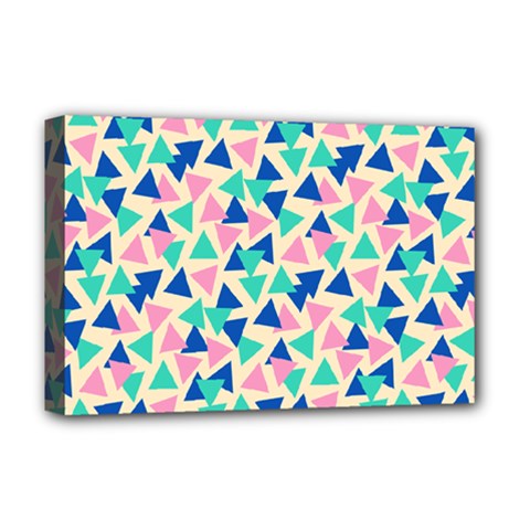 Pop Triangles Deluxe Canvas 18  X 12  (stretched) by ConteMonfrey