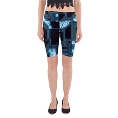 A Completely Seamless Background Design Circuitry Yoga Cropped Leggings by Amaryn4rt