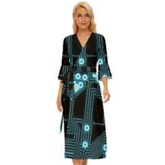A Completely Seamless Background Design Circuitry Midsummer Wrap Dress