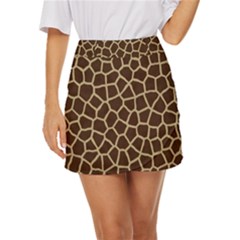 Giraffe Animal Print Skin Fur Mini Front Wrap Skirt