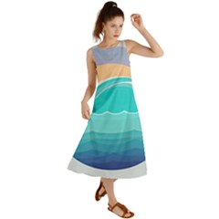 Tsunami Tidal Wave Wave Minimalist Ocean Sea Summer Maxi Dress by Wegoenart