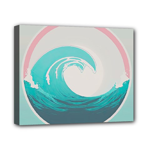 Tidal Wave Ocean Sea Tsunami Wave Minimalist Canvas 10  X 8  (stretched) by Wegoenart