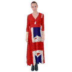 Union Jack Flag National Country Button Up Maxi Dress by Celenk